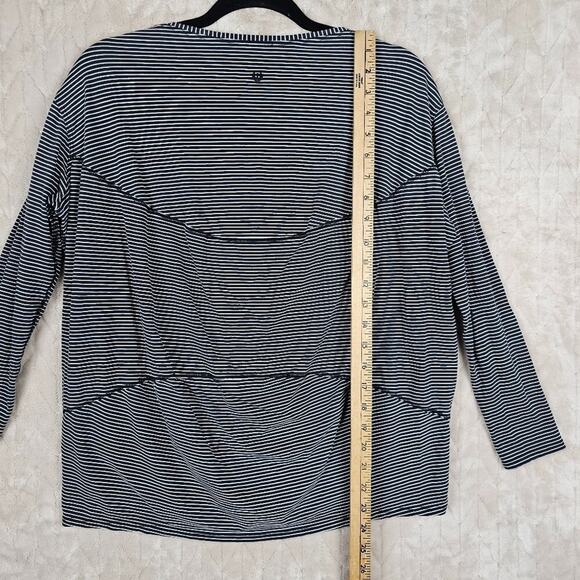 Lululemon Back In Action Shirt 6 Striped Cotton Lightweight Athleisure Gym - Picture 4 of 6